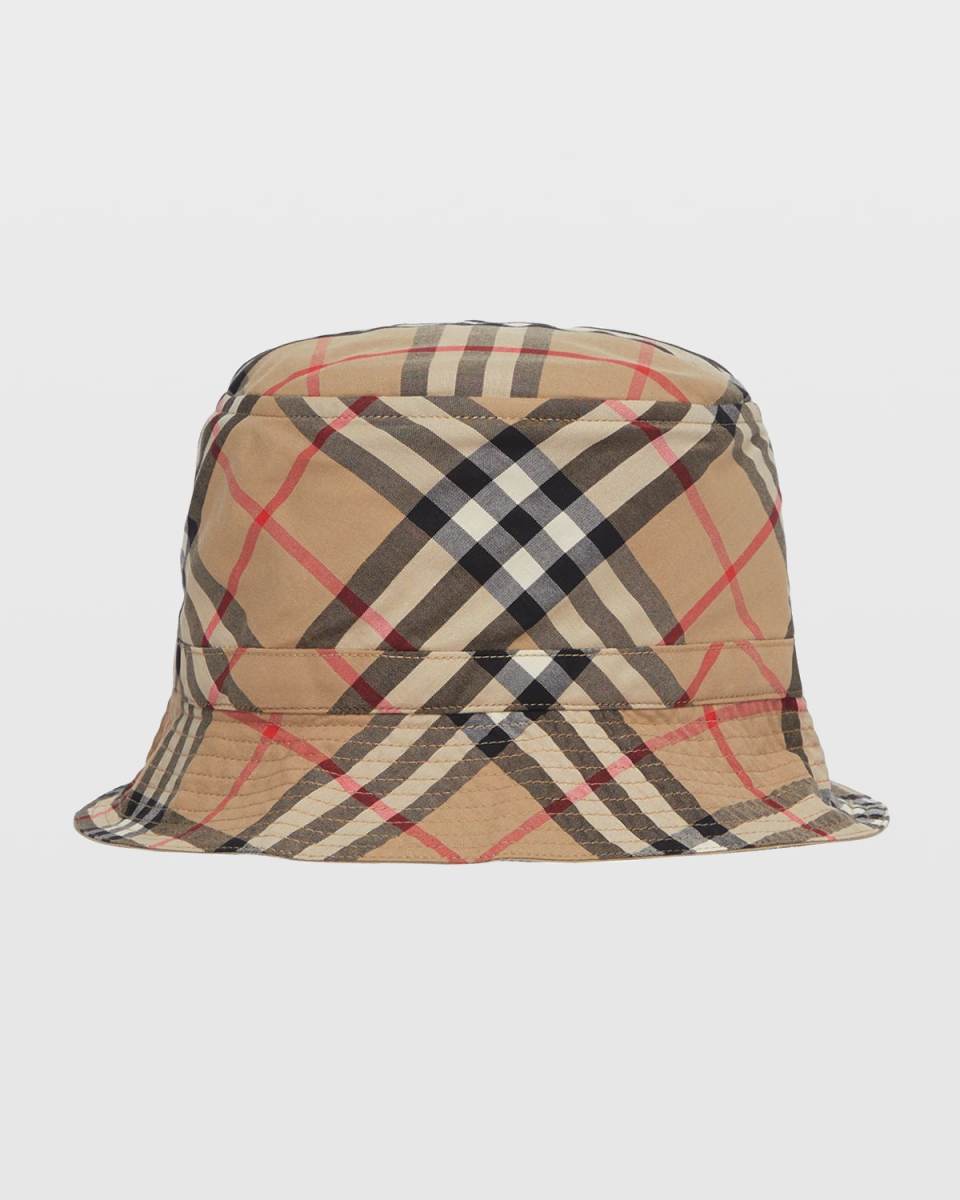 Kid's Gabriel Vintage Check Bucket Hat, Size S-M